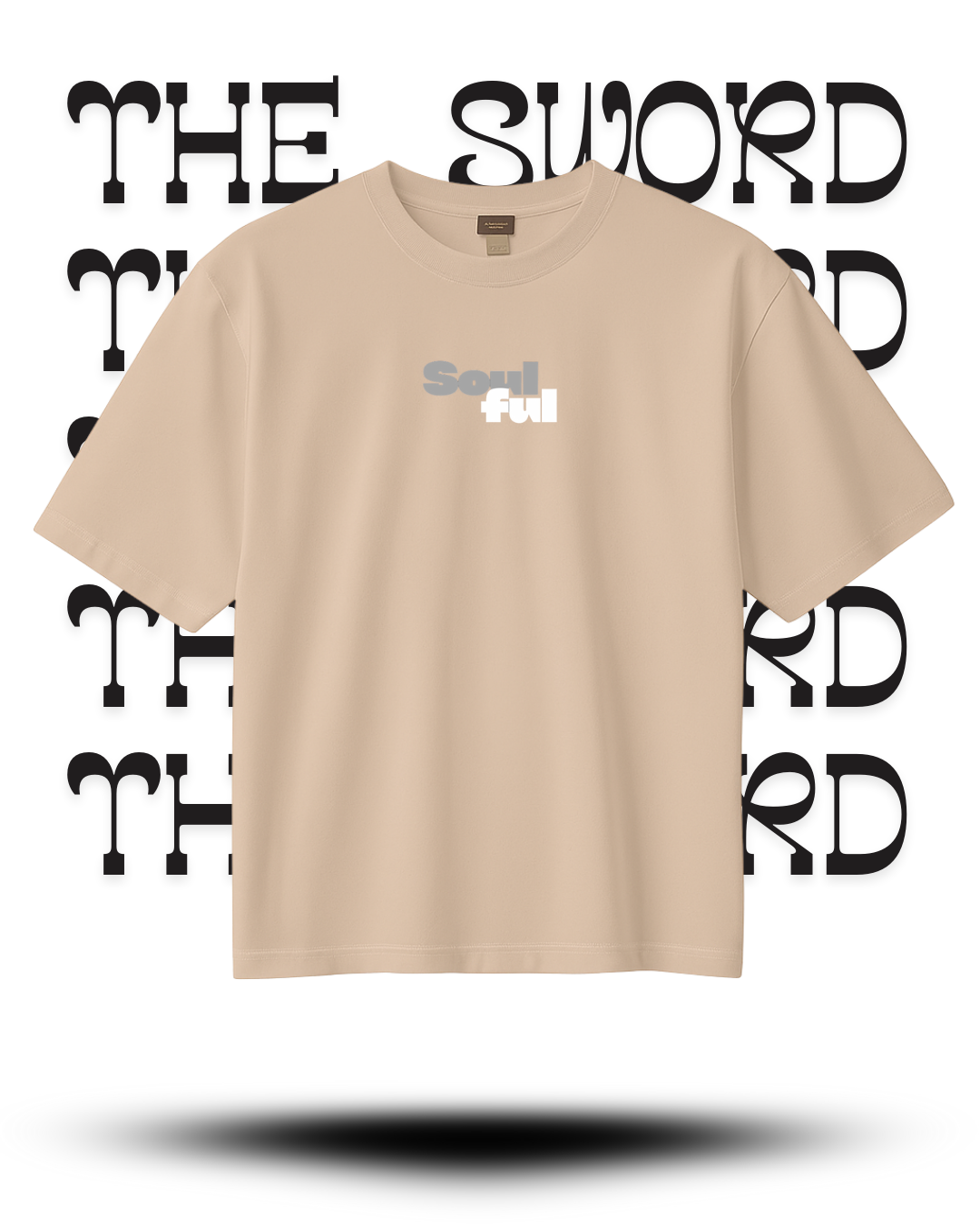 The Sword – Beige Oversized Graphic Tee